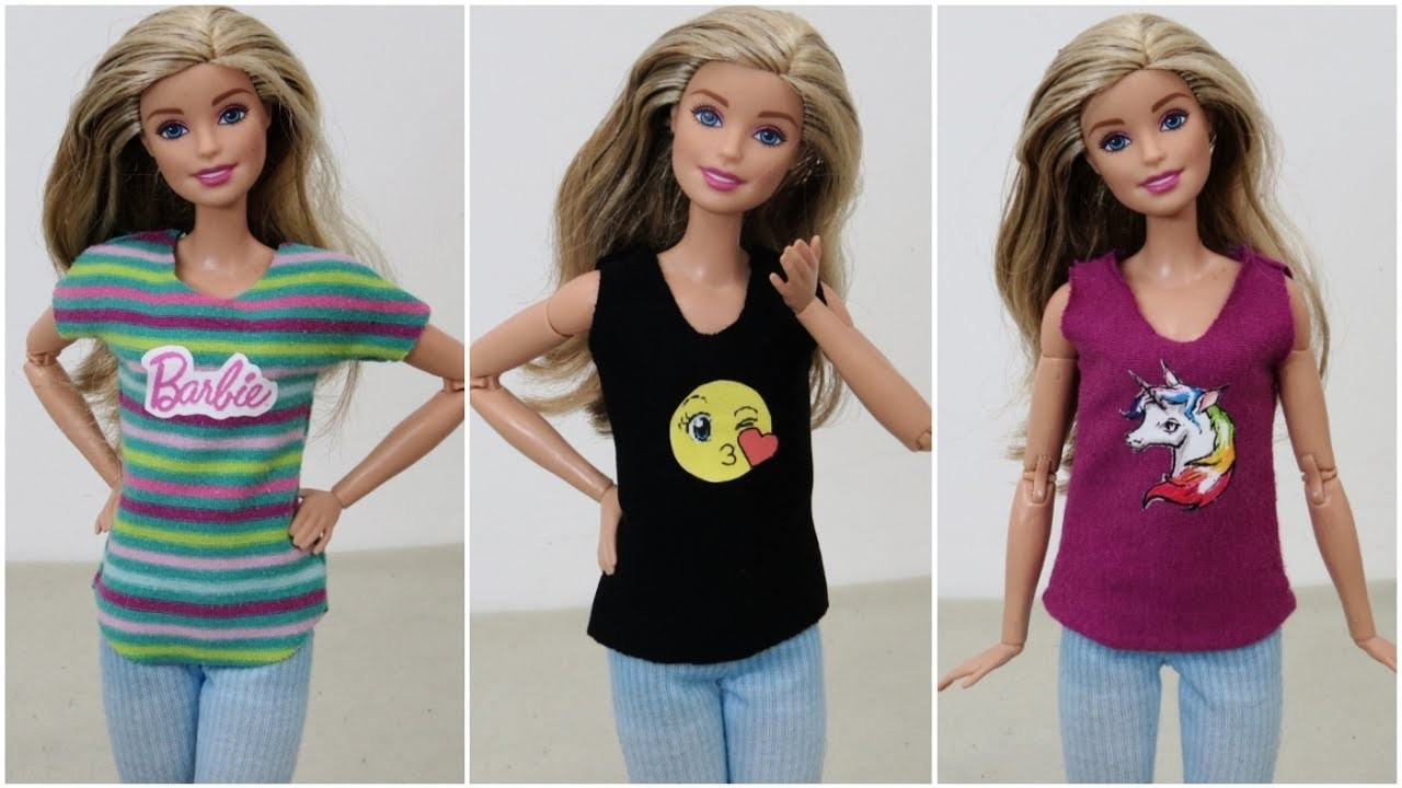 Camisetas Estampadas para Barbie DIY