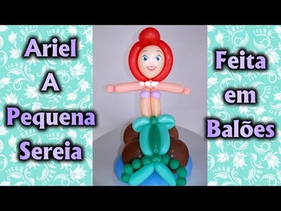 Decoração de Festa Tema Ariel A Pequena Sereia Disney Feita em Balões - Aniversário. Ideias