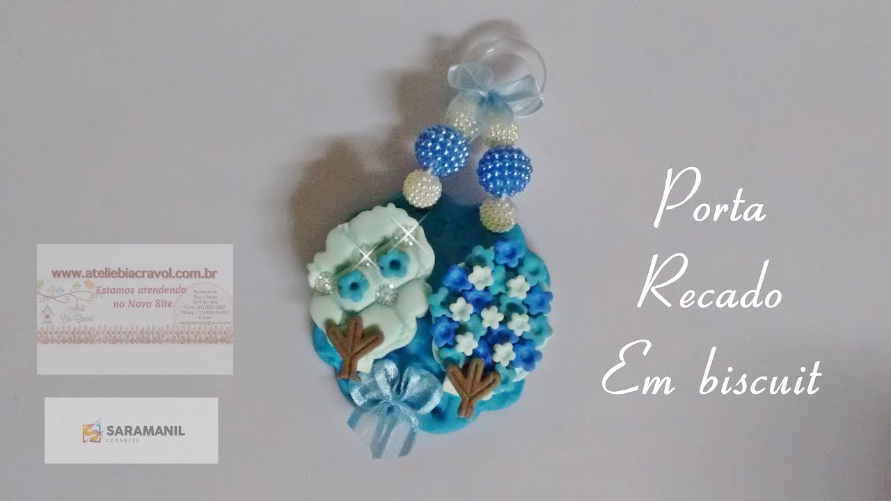 DIY   Porta recado em biscuit + Aplique de arvore - Passo a Passo - #Biscuitdazurc
