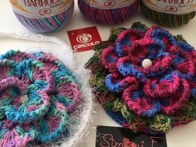Flor Amanda em duas versões em croche