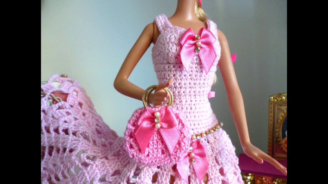 Vestido de Ponta de Crochê Para Barbie Por Pecunia Milliom