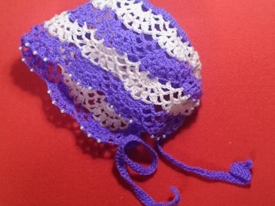 DIY CROCHET TOUCA AMISH COM PEROLAS RAPIDO E FACIL