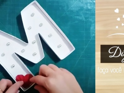 DIY |  LETRAS 3D de papelão - Ideia de Decoração para Bodas de Papel e Dia dos Namorados