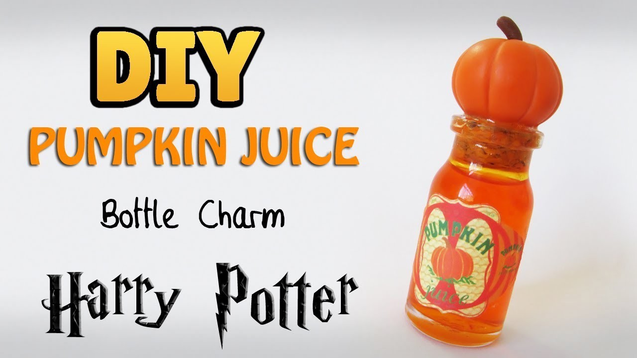 DIY: Pumpkin Juice Bottle Charm - Suco de Abóbora do Harry Potter em Miniatura ❾¾ #diyhp