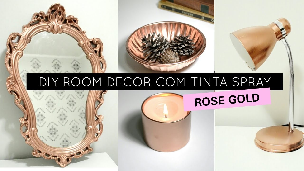 DIY ROOM DECOR USANDO TINTA SPRAY | DECOR ROSE GOLD.COBRE