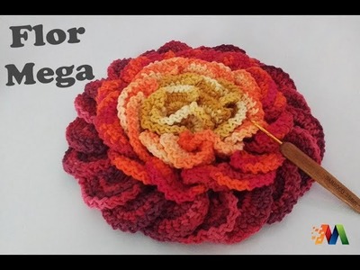 Mega flor de crochê Barroco - Professora Simone Eleotério