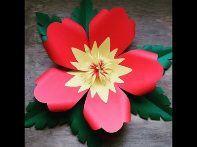 Montagem flor de papel- modelo 14 - Hibisco