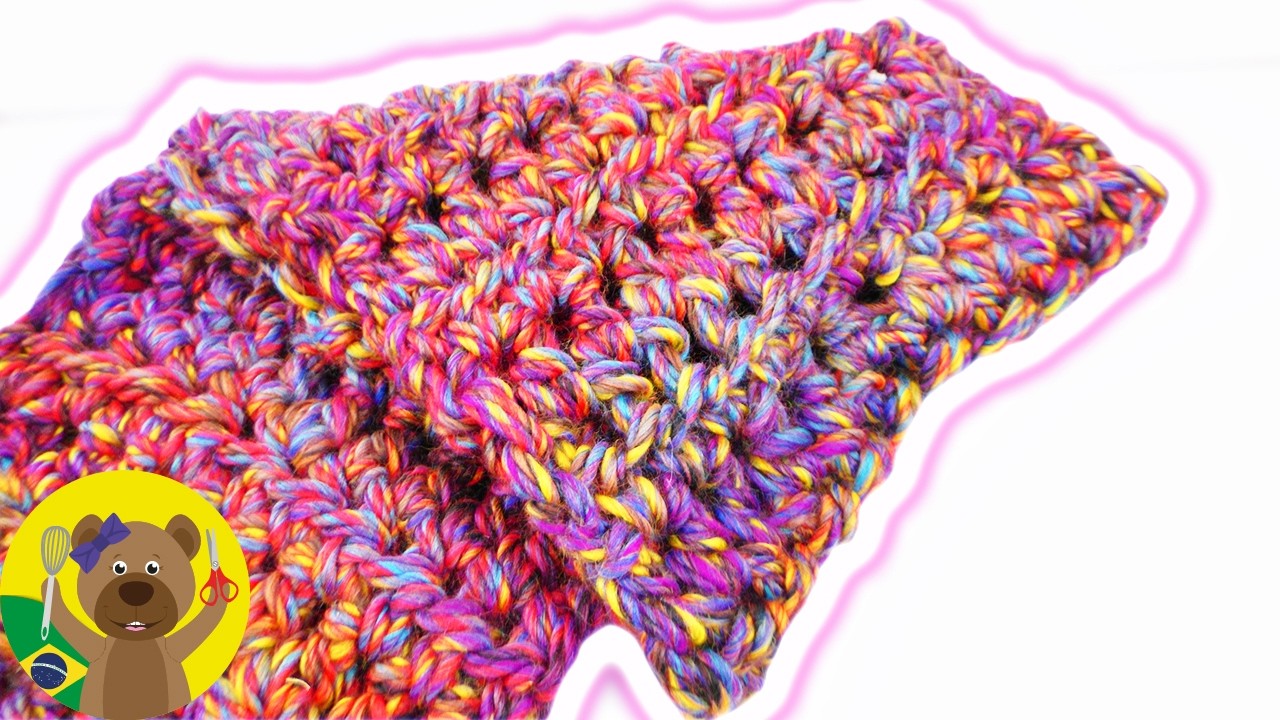 Cachecol sem usar agulha | Crochet para iniciantes