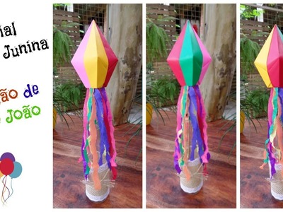 Isa Klein Tutorial 72: centro de mesa para festa junina - balão de São João de 4 cores!