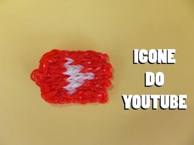 Simbolo do Youtube de elásticos coloridos loom bands
