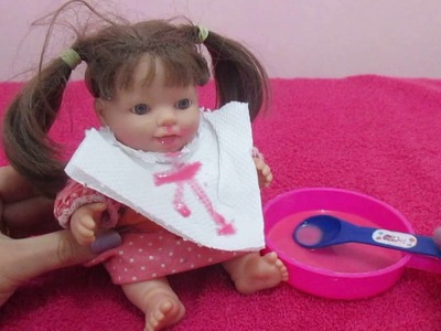 Minha boneca BABY ALIVE comendo comidinha de verdade, papinha