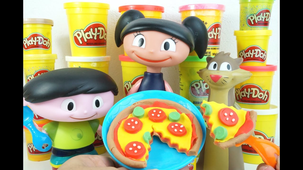 PLAY-DOH O SHOW DA LUNA FAZENDO PIZZA DE MASSINHA Brinquedos da Luna em Portugues KidsToys
