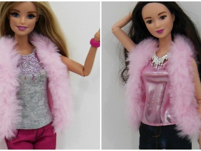 Colete de Pelúcia para Barbie DIY
