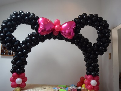 Minnie mouse arco de balões fácil e bonito decoração para mesa