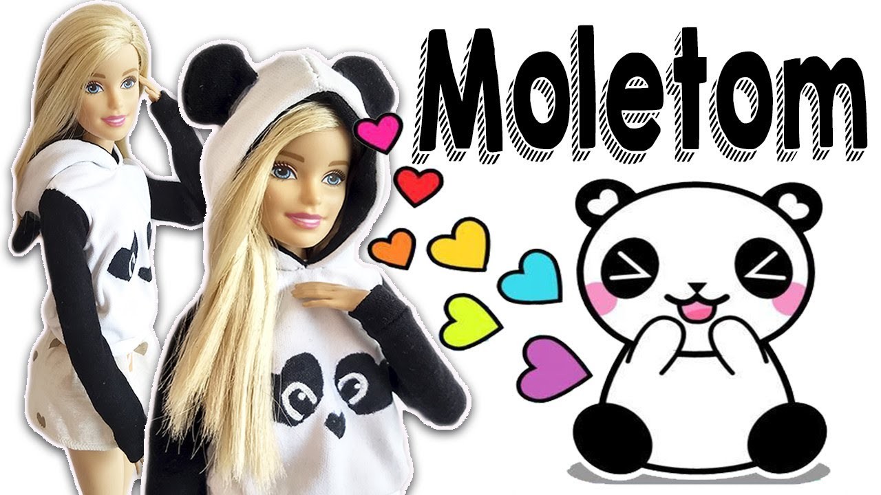 Moletom Panda | Como Fazer Roupa da Barbie e outras Bonecas