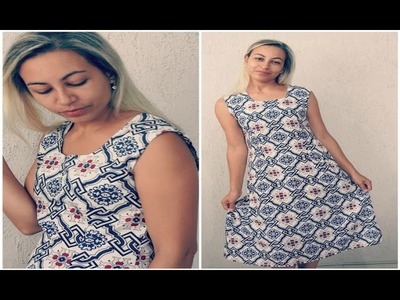 COSTURANDO VESTIDO EVASÊ COM DECOTE U