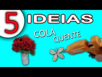 5  Ideias com Cola Quente - Borboleta, Estojo, Molduras, Porta Retrato e Vasinho.