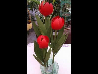 Flor de Tulipa em garrafa PET