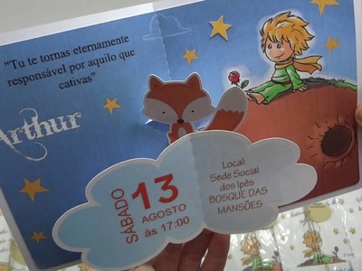 CONVITE POP UP - PEQUENO PRÍNCIPE - BY LLPERSONALIZE