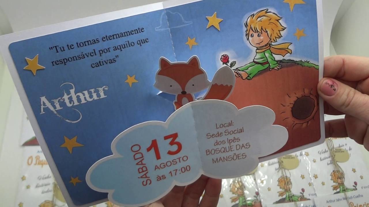 CONVITE POP UP - PEQUENO PRÍNCIPE - BY LLPERSONALIZE