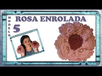 Flor de Crochê Rosa Enrolada - Modelo 5 Passo a Passo