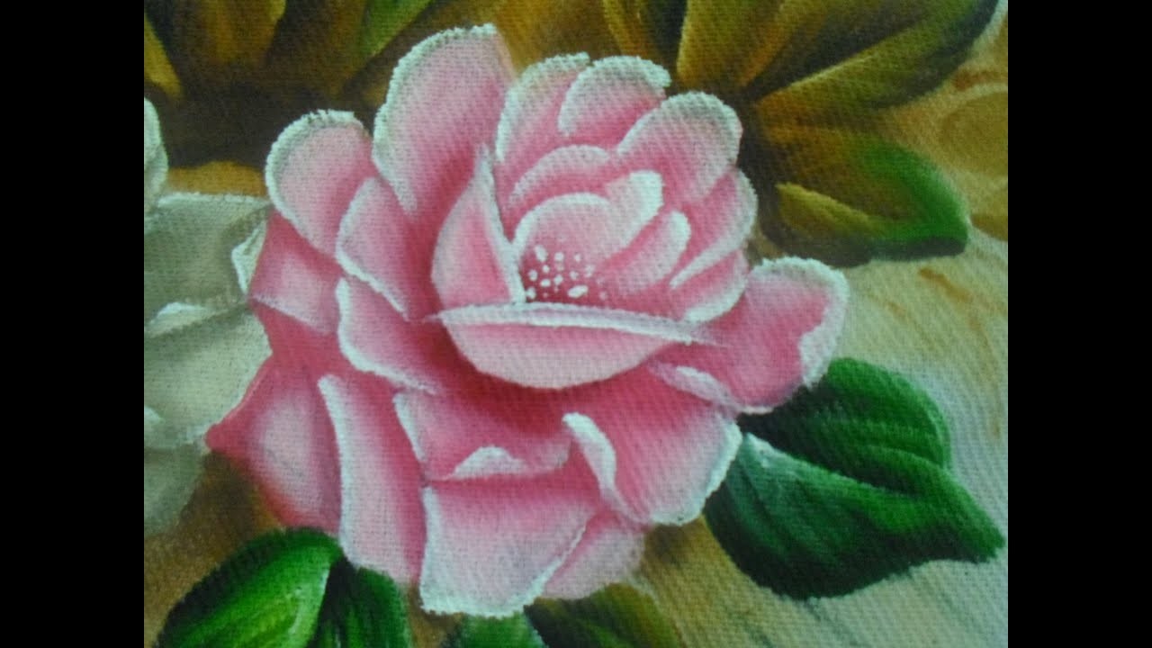 Pintura em tecido | como pintar Rosa para iniciante | passo a passo