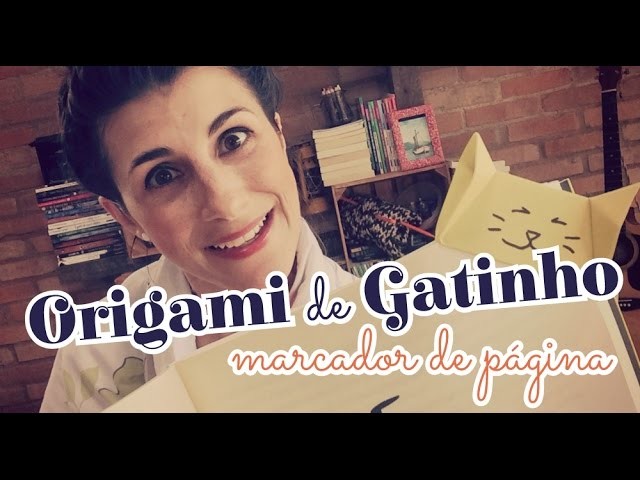 Aprenda a fazer marcador de página de origami de gatinho