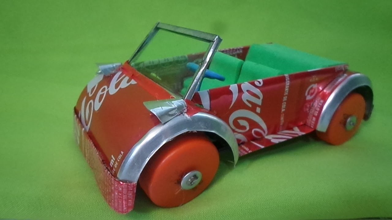 COMO FAZER CARRINHO ELÉTRICO _ How to Make Electric Car of Coca-Cola Can