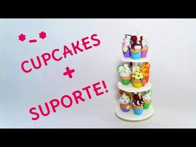 Como fazer comida de boneca #2: cupcakes + suporte de 3 andares