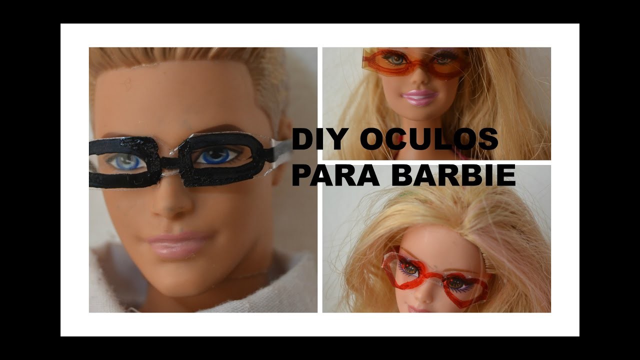 Como fazer oculos para as nossas bonecas Barbie e MH oculos de sol e de grau