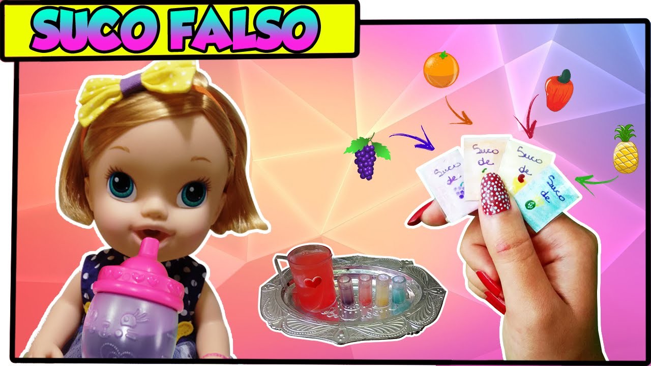 Como fazer: Pó de suco (falso) para Baby Alive, Barbie, MH entre outras!