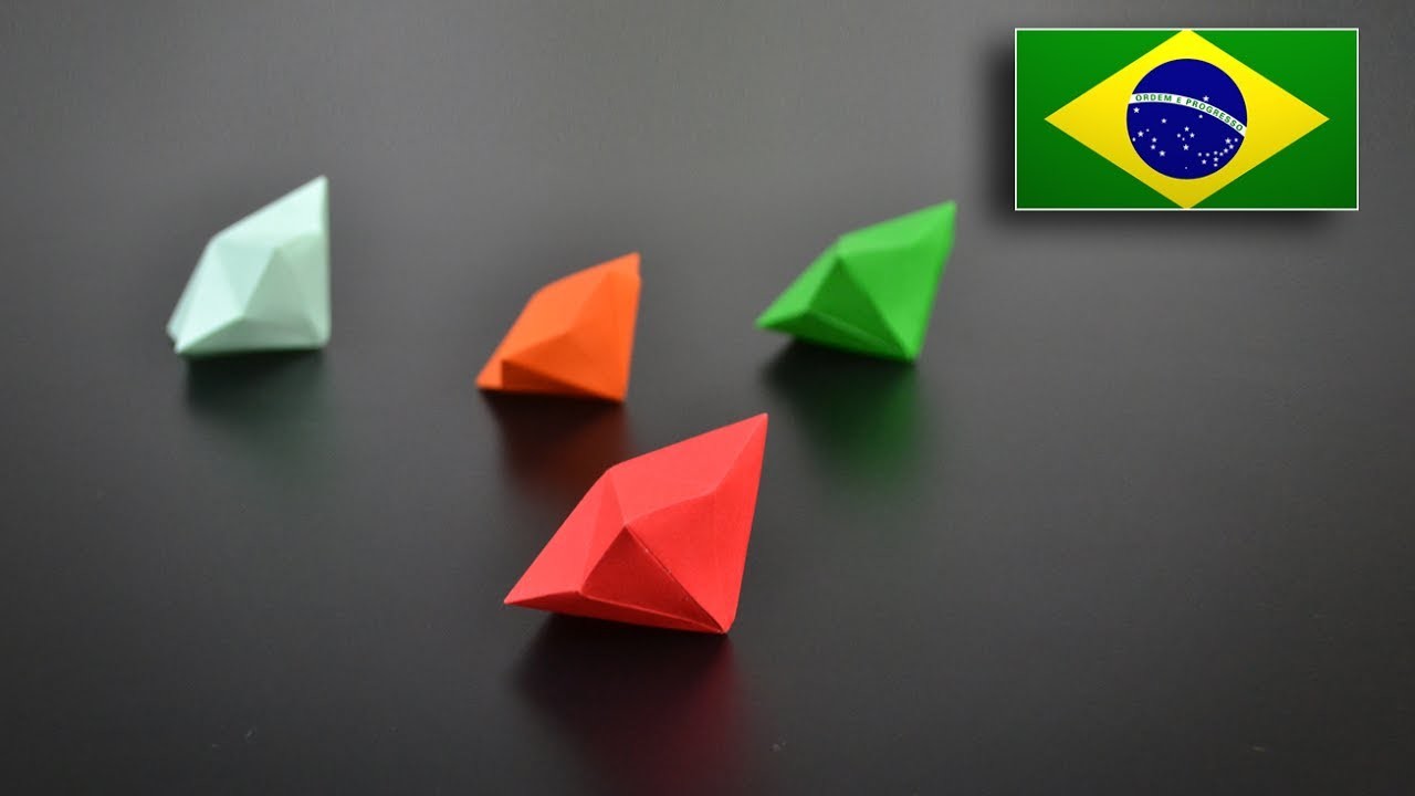 Como fazer um diamante de papel  de 5 lados
