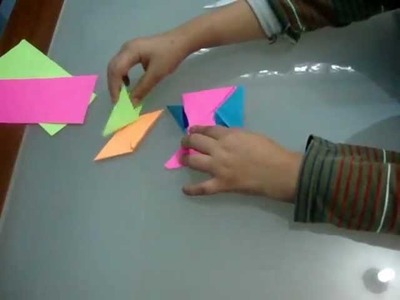 Como fazer uma estrela ninja de origami de 8 pontas
