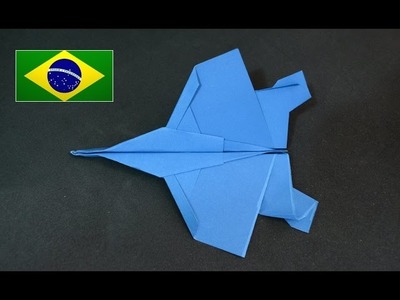 Origami: Avião de papel F 15 Eagle Fighter -  Instruções em português PT BR