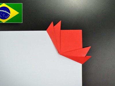 Origami: Marca Página de Lótus - Instruções em Português BR