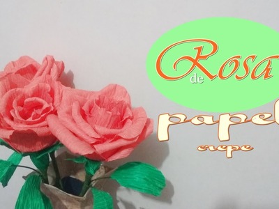 Rosa feita de papel crepe