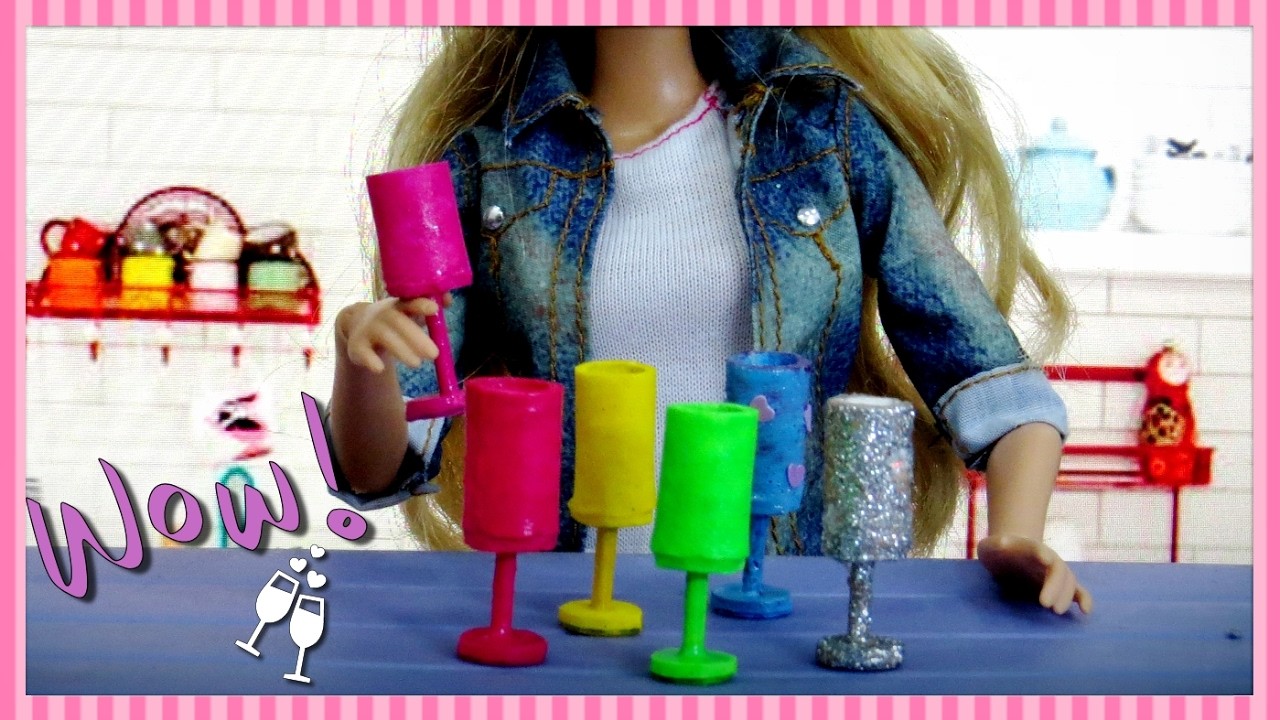 Taças para Barbie com Palito de Dente e E.V.A.