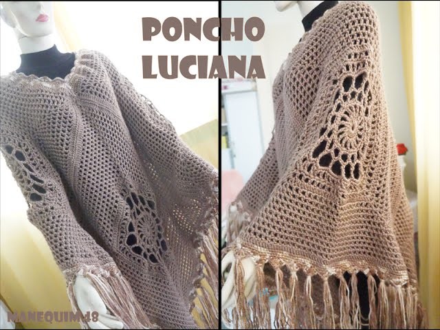 Crochê para Canhotas - Poncho Luciana (Man.: 48)