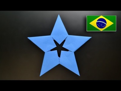 Origami: Estrela modular de 5 pontas - Instruções em Português PT BR