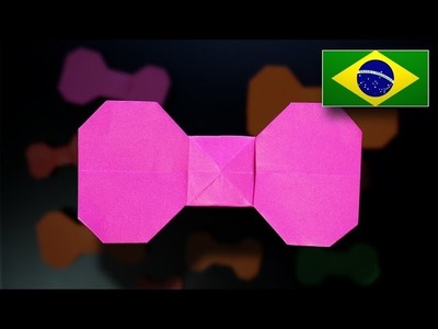 Origami: Lacinho. Gravata Borboleta  - Instruções em Português PT-BR