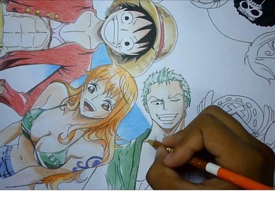 Speed Drawing One Piece- Toda tripulação.the whole crew
