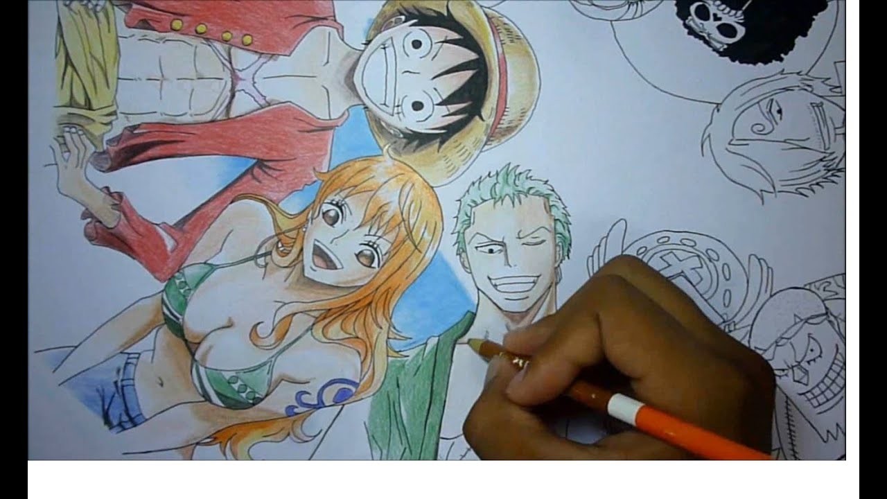 Speed Drawing One Piece- Toda tripulação.the whole crew