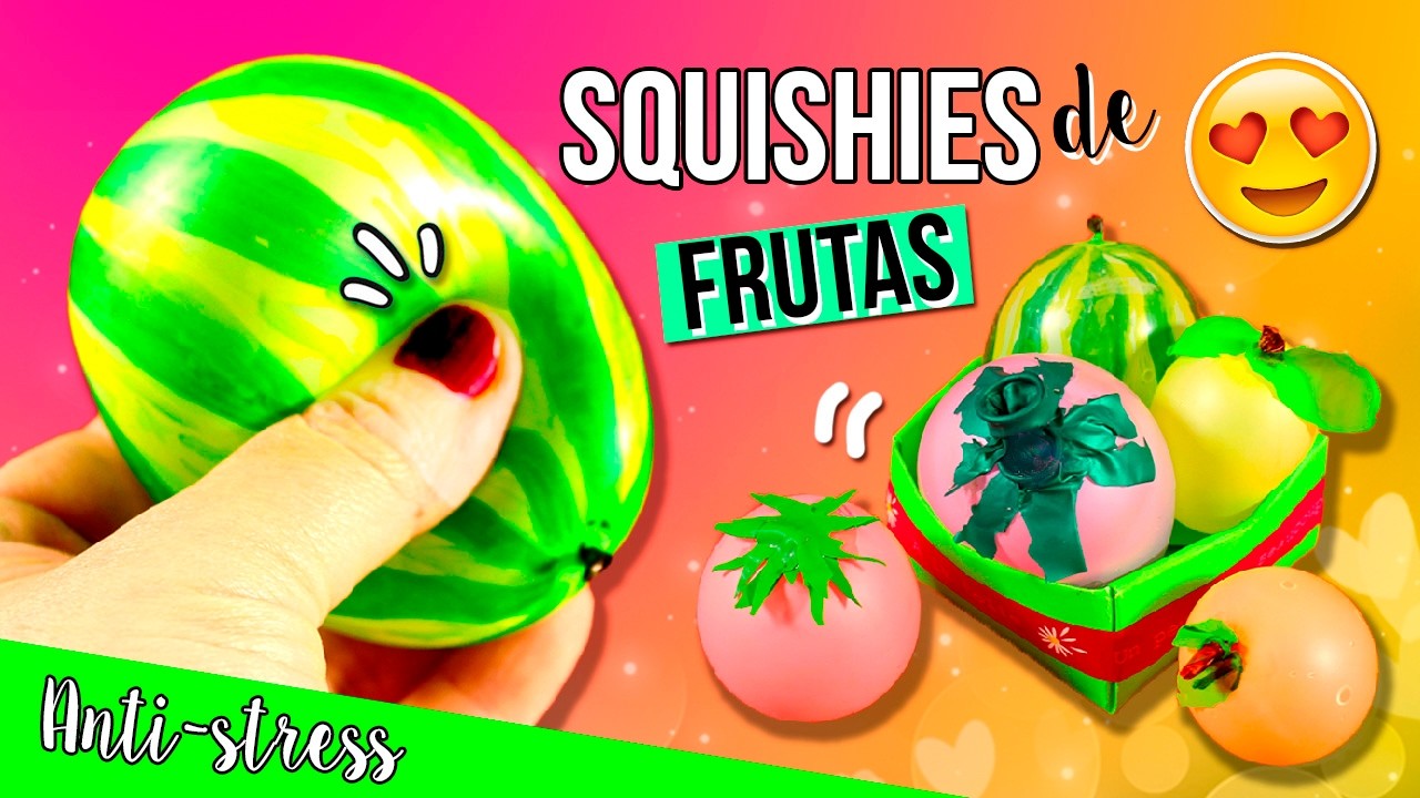 STRESS BALLS de FRUTINHAS * Como fazer squishies de frutinhas SÚPER FOFOS!