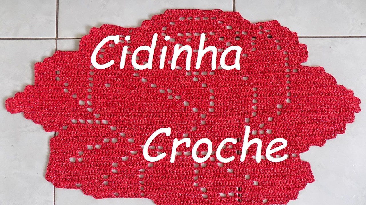 Cidinha Croche : Tapete Em Croche Rosa (Croche Filé)Passo A Passo-Parte 3.3