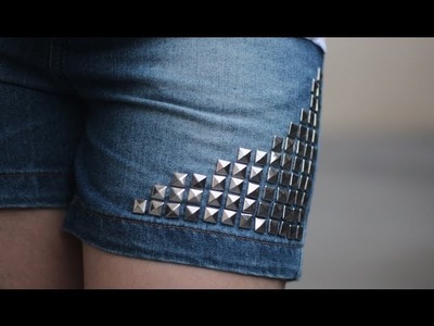 Como personalizar um jeans.roupa com spikes.rebites