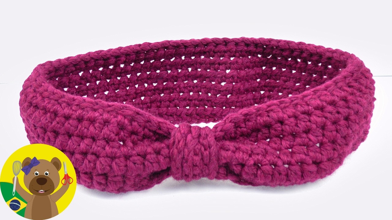 Headband de crochet com laço | Tiara de crochet