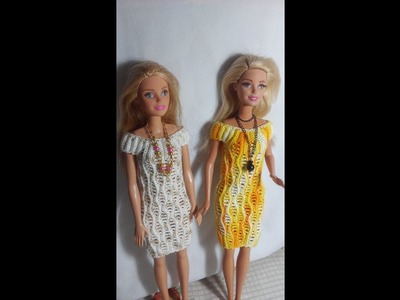 Vestido de crochê para boneca barbie e similares # 9.