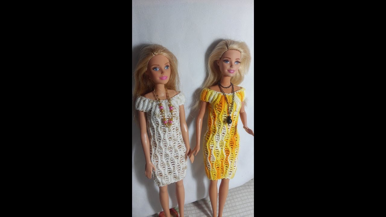Vestido de crochê para boneca barbie e similares # 9.