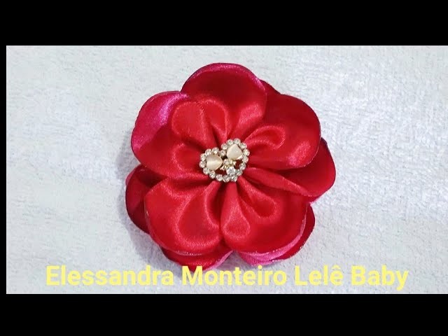 DIY:Flor em Camadas!!????Fita de Cetim N°09.38mm|Elessandra Monteiro Lelê Baby  V:41????????