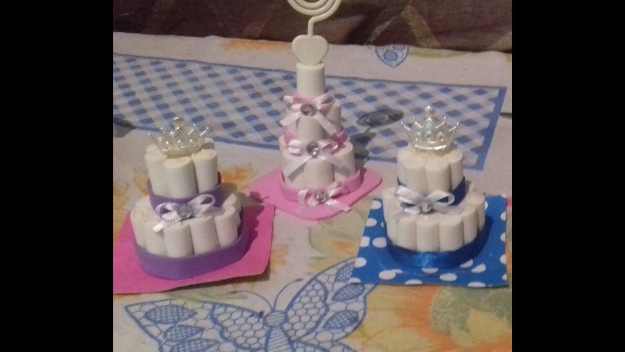 DIY:mini bolo de fraldas em E.V.A
